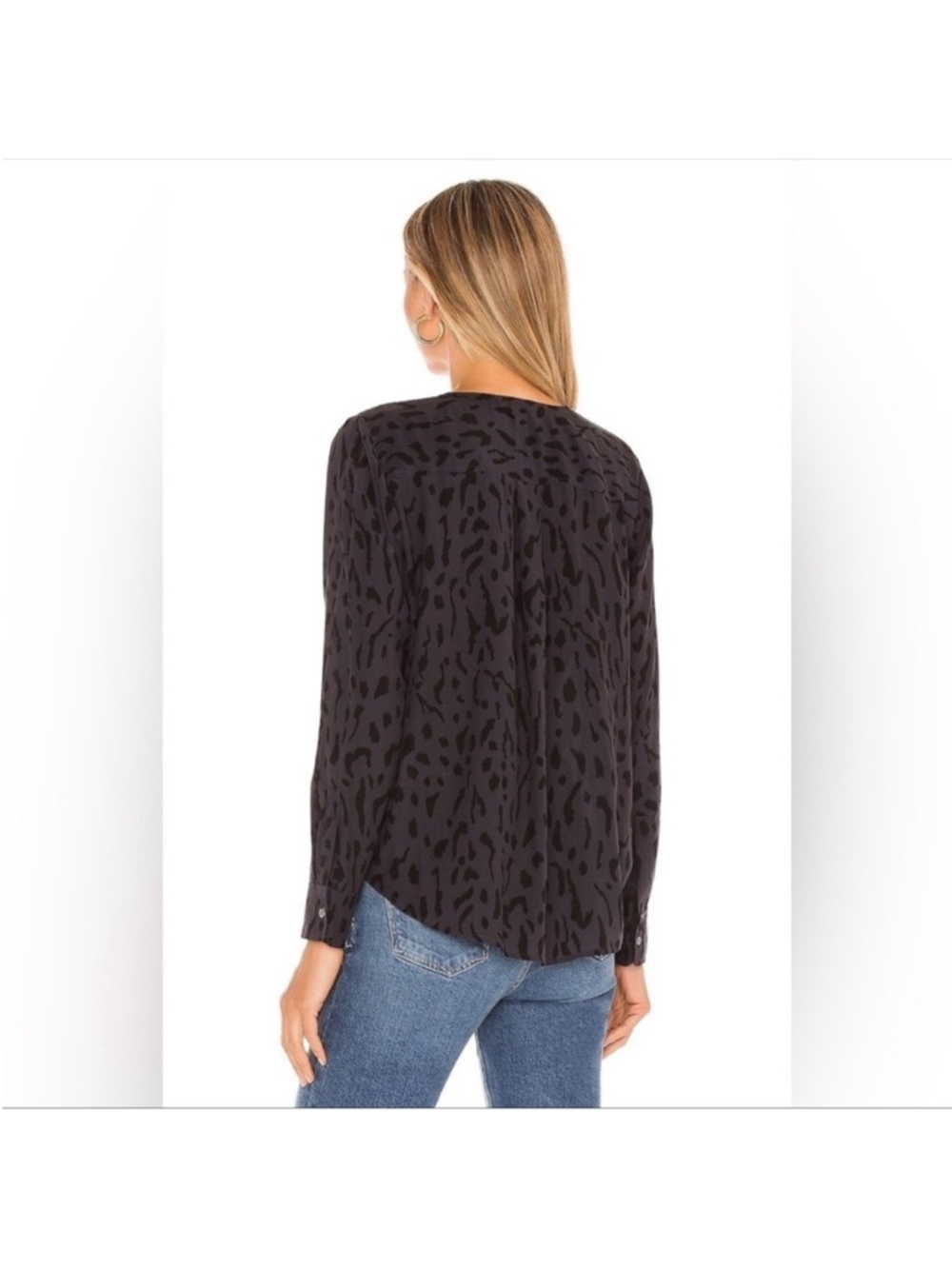 Rails Hillary Surplice Top in Ash Cheetah Size Medium - Picture 3 of 8